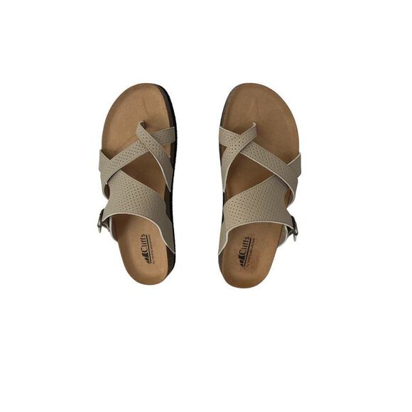 New Cliffs by White Mountain Women’s Tan Comfort slide sandals size 9 1/2 W. - Picture 6 of 10